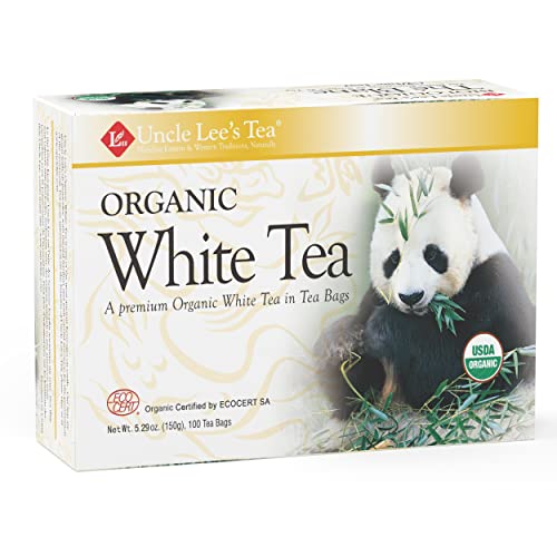 Uncle Lee's Tea- Organic White Tea, Premium Organic White Tea in Tea Bags 100ct