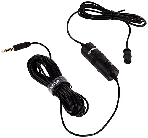 BOYA Lavalier Microphone for Smartphones Canon Nikon DSLR Cameras Camcorders Audio Recorder PC ...