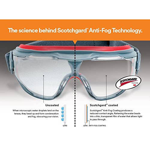 3M Goggle Gear 500-Series GG501SGAF, Clear Scotchgard Anti-Fog Lens