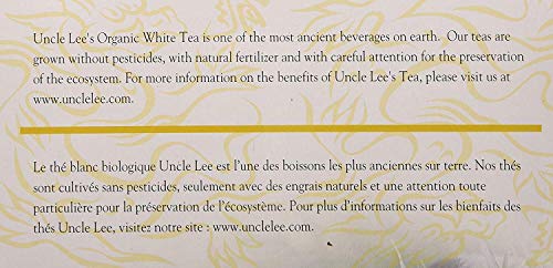 Uncle Lee's Tea- Organic White Tea, Premium Organic White Tea in Tea Bags 100ct