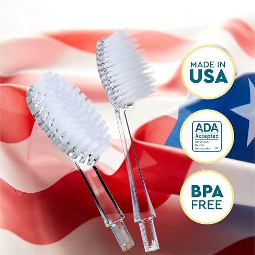 RADIUS Replacement Brush Heads for Soft Bristles 2-Count Improve Gum Health & Reduce Gum Issues - Pack of 3, Clear