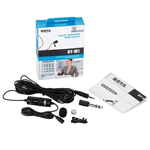 BOYA Lavalier Microphone for Smartphones Canon Nikon DSLR Cameras Camcorders Audio Recorder PC ...