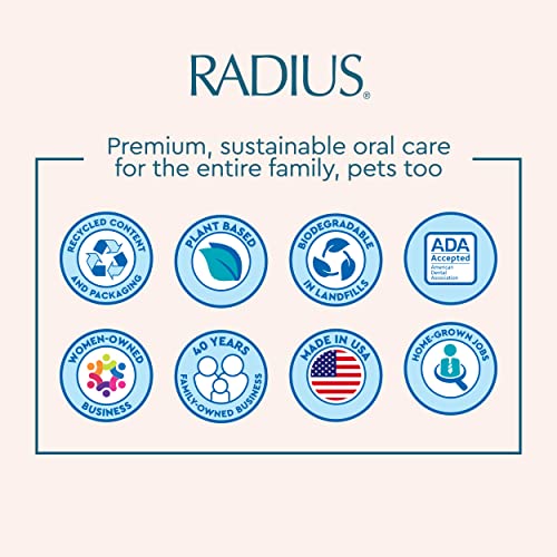 RADIUS Replacement Brush Heads for Soft Bristles 2-Count Improve Gum Health & Reduce Gum Issues - Pack of 3, Clear