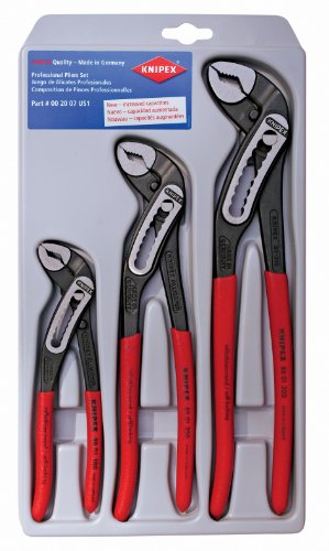 Knipex 002007US1 3-Piece Alligator Pliers Set, 7-Inch, 10-Inch and 12-Inch