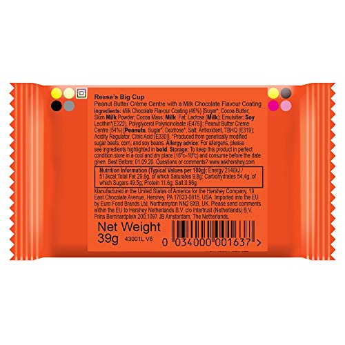 Hershey's Reese's Peanut Butter Big Cup 39 g (Pack of 16)