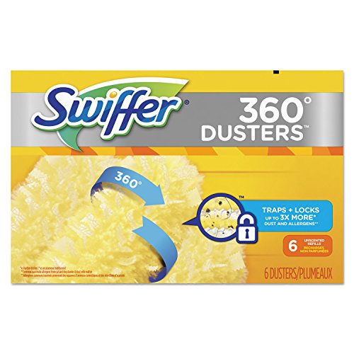 Swiffer 21620BX 360 Dusters Refill, Dust Lock Fiber, Yellow, 6/Box