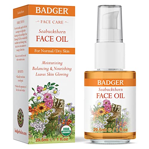 Badger Seabuckthorn Face Oil 1oz- Certified Organic