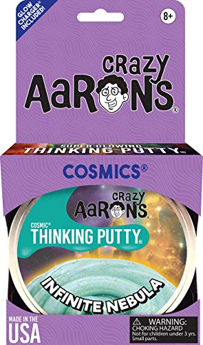 Crazy Aaron's Thinking Putty 4" Tin - Cosmic Infinite Nebula - Multi-Color Sparkle Glow Putty, Soft Texture - Never Dries Out