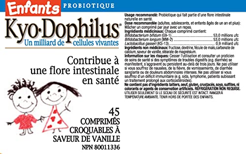 Kyolic - Kids Kyo-Dophilus Vanilla 45 Chewable Tablets