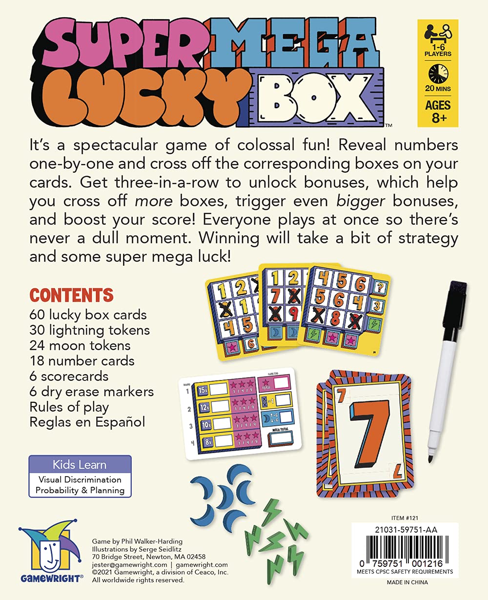 Gamewright - Super MEGA Lucky Box - The Spectacularly Strategic Game of Probability, Plannning and a Touch of Luck! Cooperative, Excellent Multi-Player to Large Group Gameplay