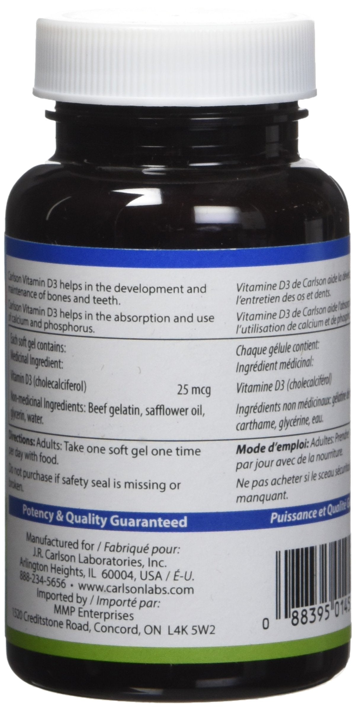 Carlson Labs Vitamin D3 1000 Iu, 100 Count