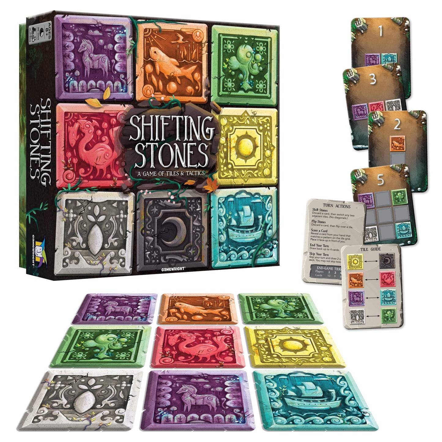 Gamewright - Shifting Stones ? A Visual, Decision-Making Family Strategy Game of Tiles, Cards, and Tactics